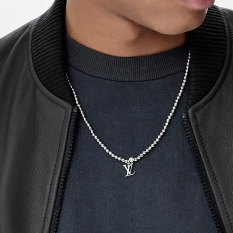 LOUIS VUITTON Nano Beads Necklaces Unisex Silver-1