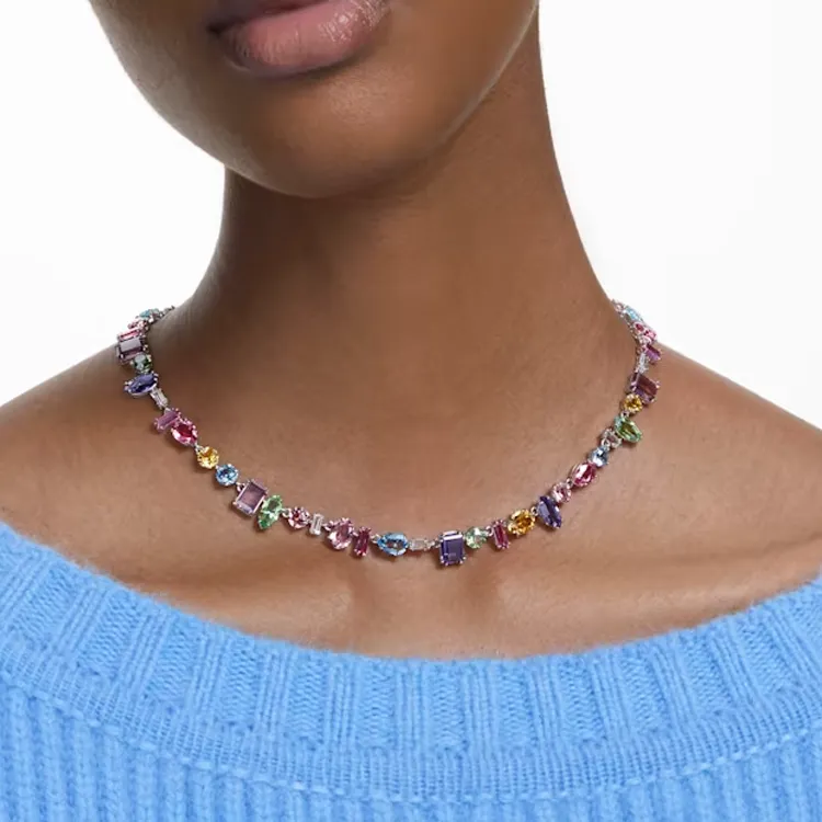 Swarovski Gema Rhodium-Plated Necklaces Women's-2