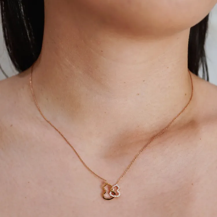 Qeelin Wulu Necklace Collection 18K Rose Gold Diamond Necklaces Women's Rose Gold-3