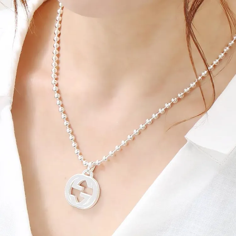 GUCCI 925 Sterling Silver Necklaces Unisex Silver-2