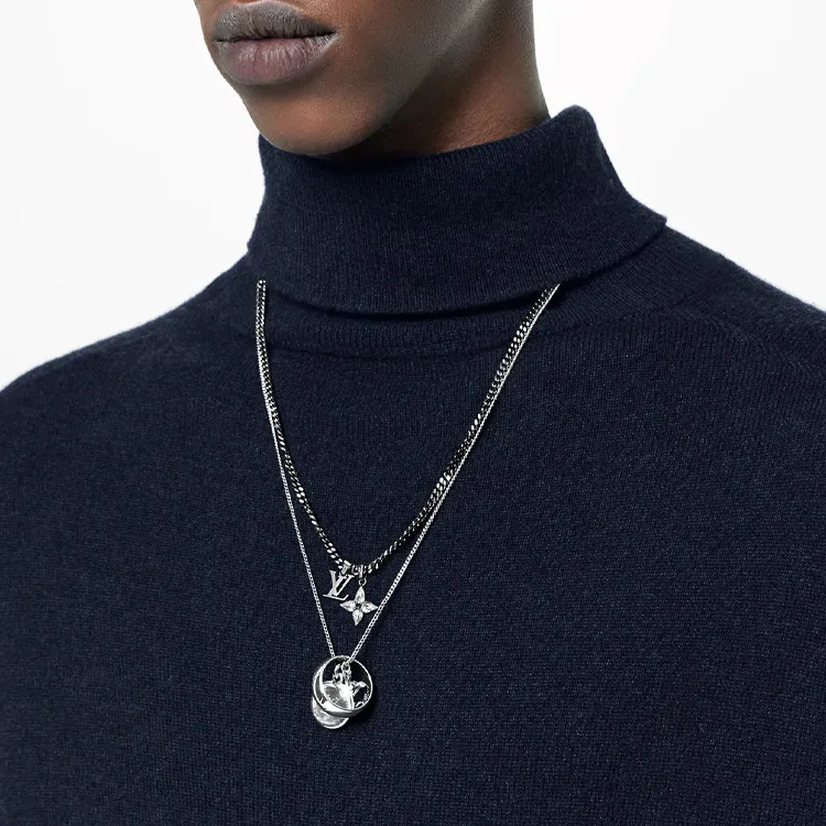 LOUIS VUITTON Metal Necklaces Men's Black-2