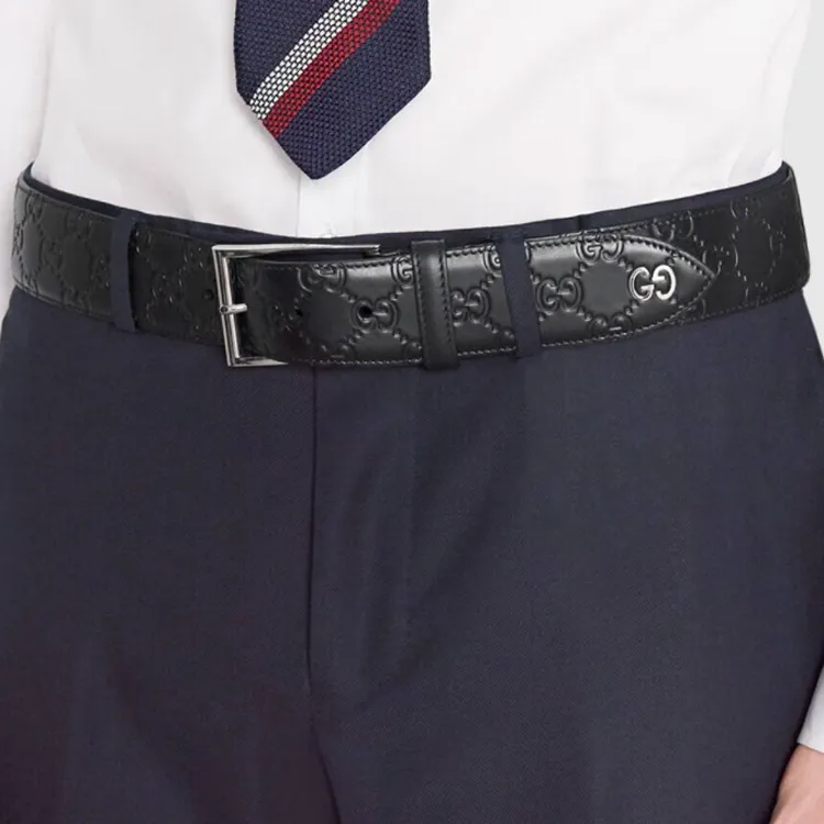 GUCCI Signature Belt With Gg Detail 1.5 Width-2