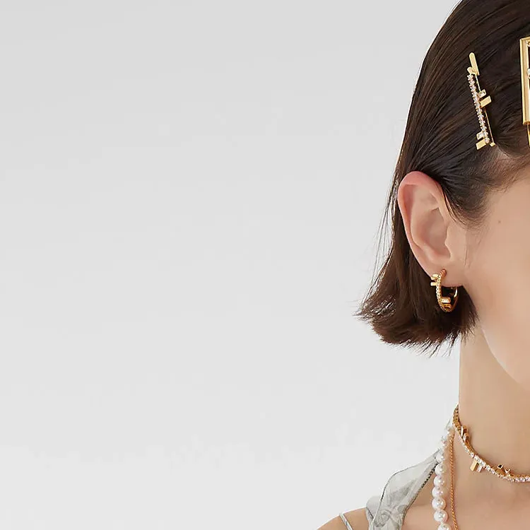 FENDI First Earrings Women's Gold-1