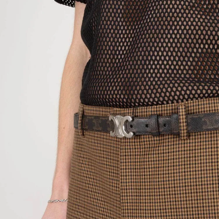 CELINE Medium Triomphe Belt In Triomphe Canvas-2