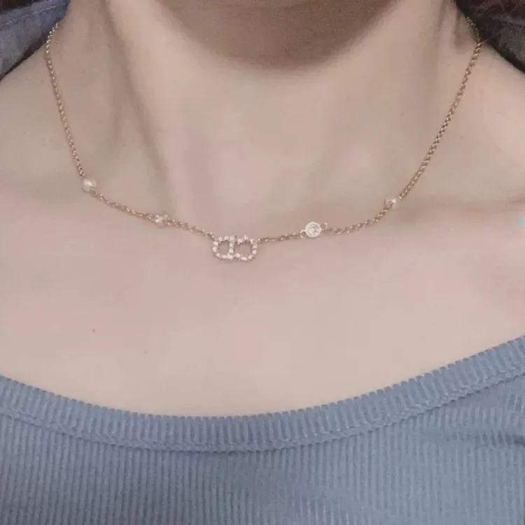 DIOR Classic CD Necklace Series Metal Necklaces Women's-2
