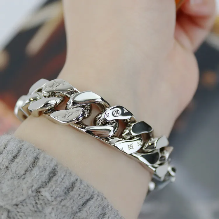 LOUIS VUITTON Metal Bracelets Unisex Silver-3
