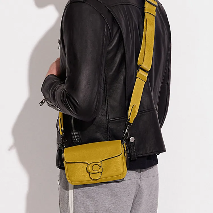 COACH Tabby Cow Leather Shoulder Bag Crossbody Bag Small Size Women's Earth Yellow-3