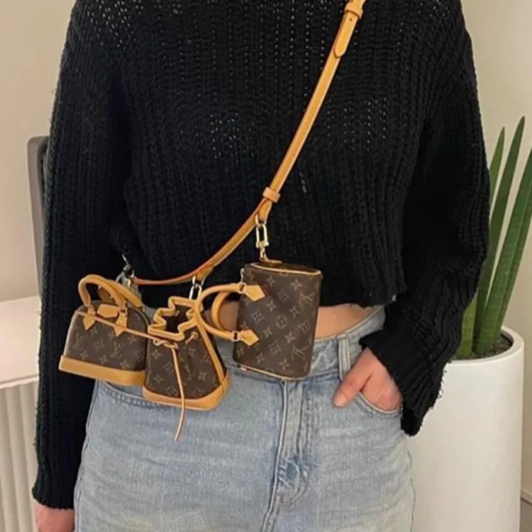 LOUIS VUITTON Trio Mini Icones Monogram Bag Brown-6