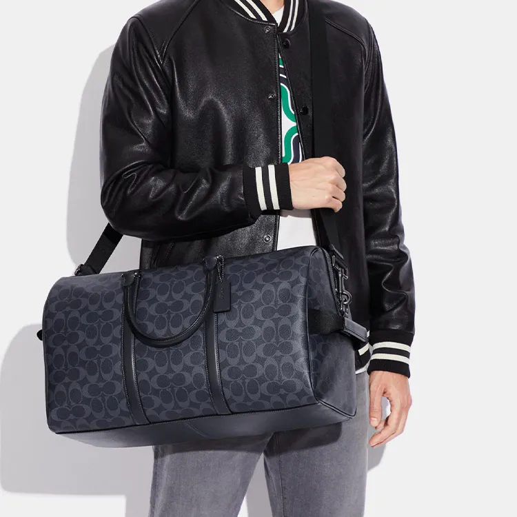 COACH Venturer Cow Leather Handbag Shoulder Bag Crossbody Bag Travel Bag Large Size Unisex Navy-3