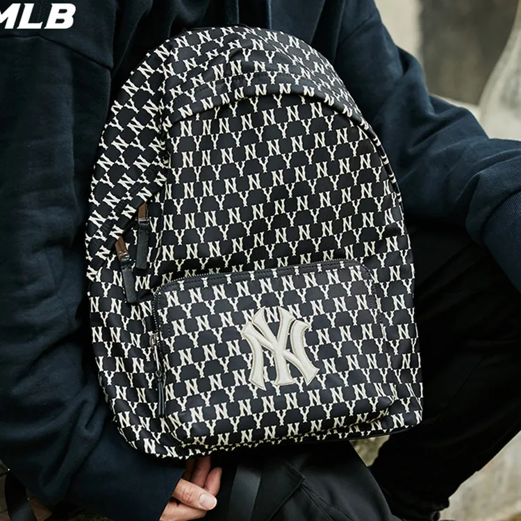 MLB Monogram Collection Polyester Backpack Regular Unisex Black-4