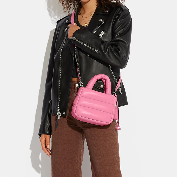 COACH Pillow Nappa Leather Tote Bag, Shopping Bag, Shoulder Bag, Crossbody Bag, Handbag Mini Women's Pink-4