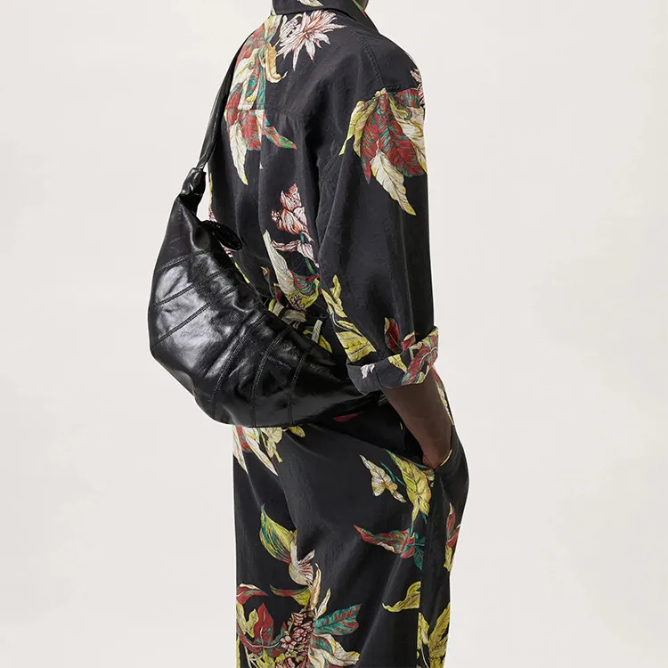 Lemaire Croissant Series Cotton Croissant Bag, Shoulder Bag, Crossbody Bag Medium Size Unisex Black-4