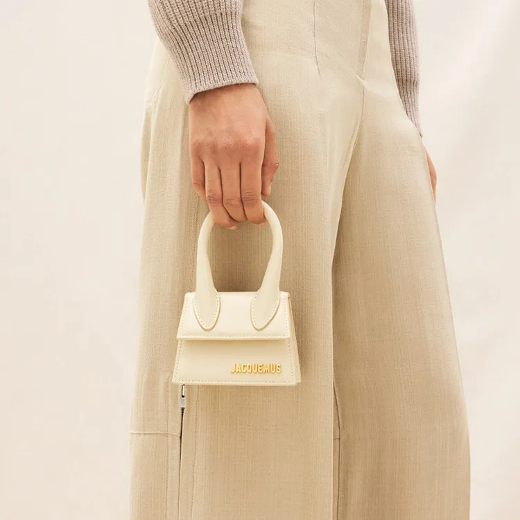 Jacquemus Cow Leather Shoulder Bag, Crossbody Bag, Handbag Mini Women's Ivory-4
