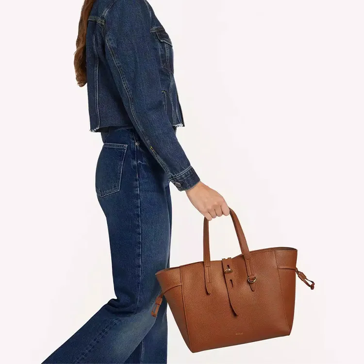 Furla Net Collection Cow Leather Tote Bag, Shopping Bag, Handbag, Shoulder Bag Women's Brown-4