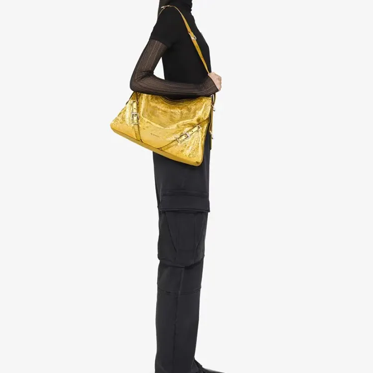 Givenchy Voyou Sheepskin Handbag, Shoulder Bag Women's Gold-5