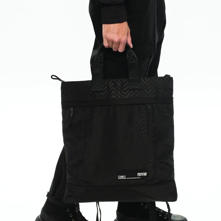 VERSACE JEANS COUTURE Fabric Gift Bag Handbag Regular Men's Black-4