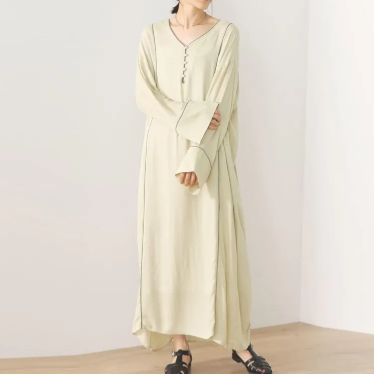 Beams Long Sleeved Dresses Women's Light Green-2