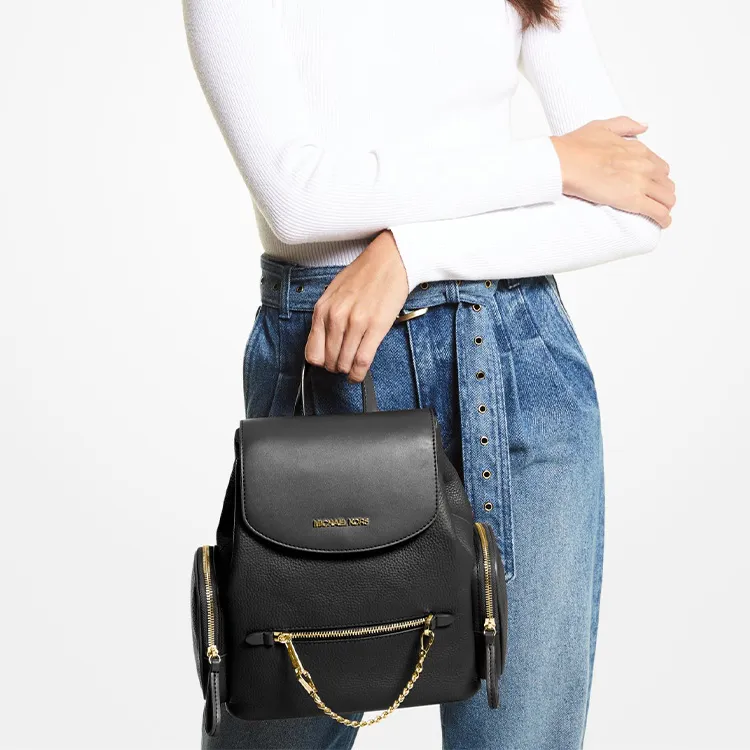 MICHAEL KORS Jet Set Medium Pebbled Leather Backpack-3