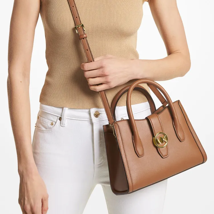 MICHAEL KORS Leather Crossbody One Shoulder Handbag Trumpets Women's Brown-3