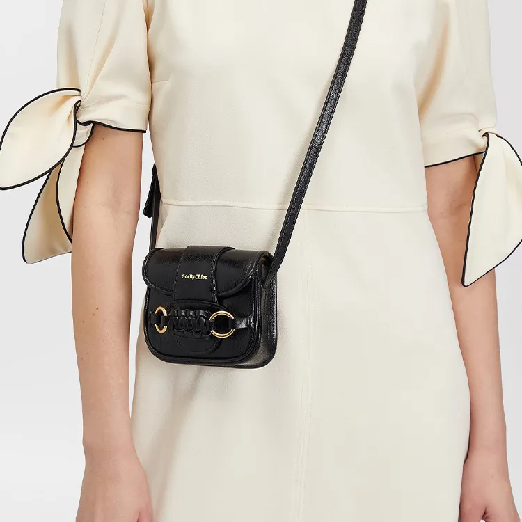 See By Chloe Goatskin Shoulder Bag Crossbody Bag Extra Mini Women's Black-3