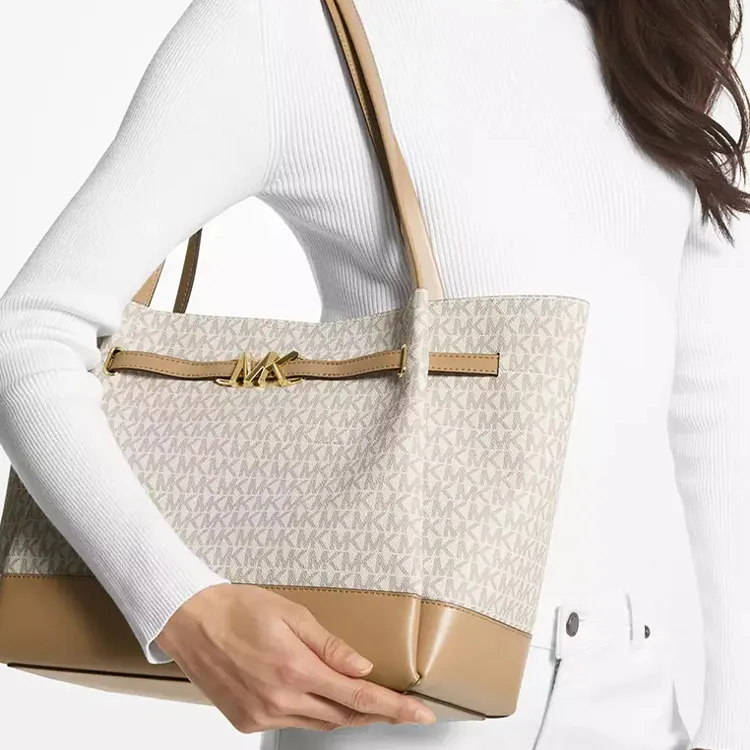MICHAEL KORS PVC Tote Bag, Shopping Bag, Shoulder Bag, Handbag Tubas Women's Ecru-2