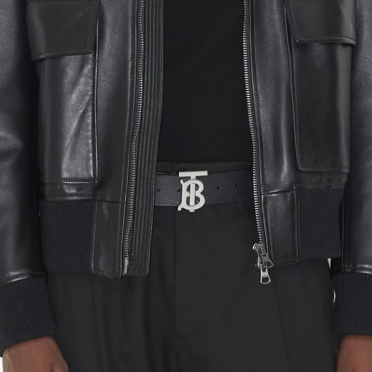 Burberry Tb Buckle Belt Pebbled Calfskin-2