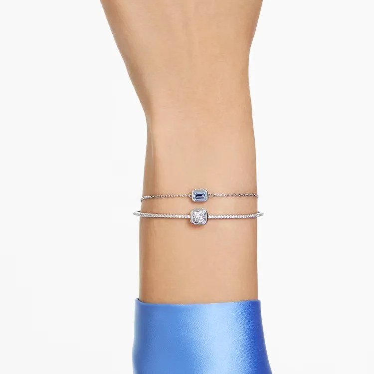 Swarovski Chroma Rhodium Plated Bangles Women's Silver-3