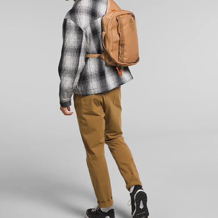 THE NORTH FACE Recycled Polyester Sling Bag Regular Unisex Almond Yellow Oil-4