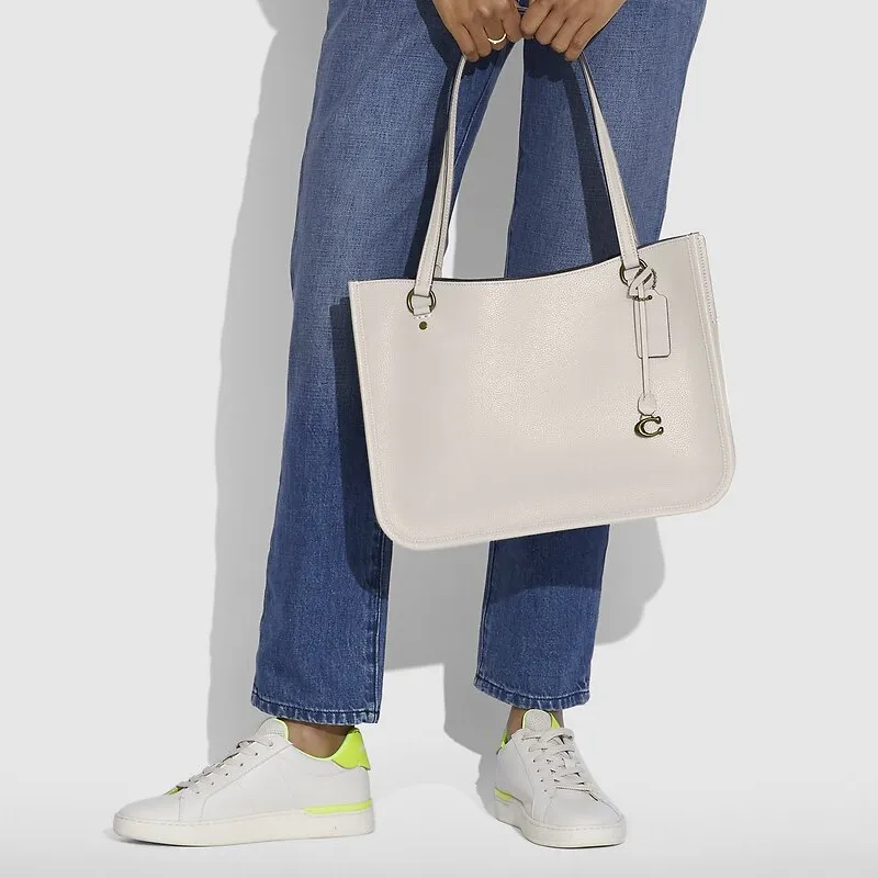 COACH Tyler Leather Handbag, Shoulder Bag Women's White-3