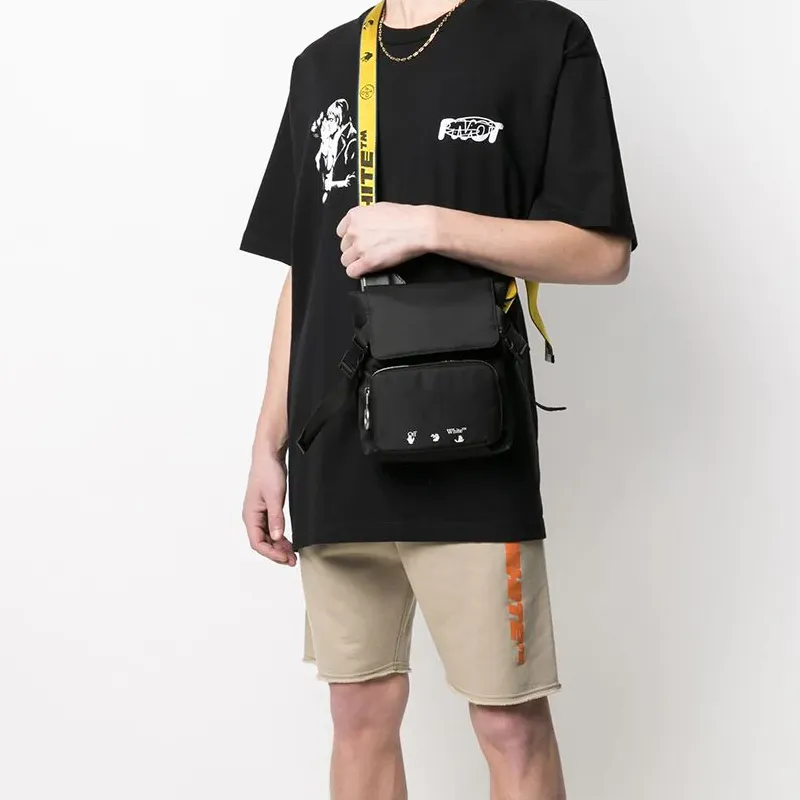 OFF-WHITE One Shoulder Shoulder Bag Crossbody Bag Unisex Black-2