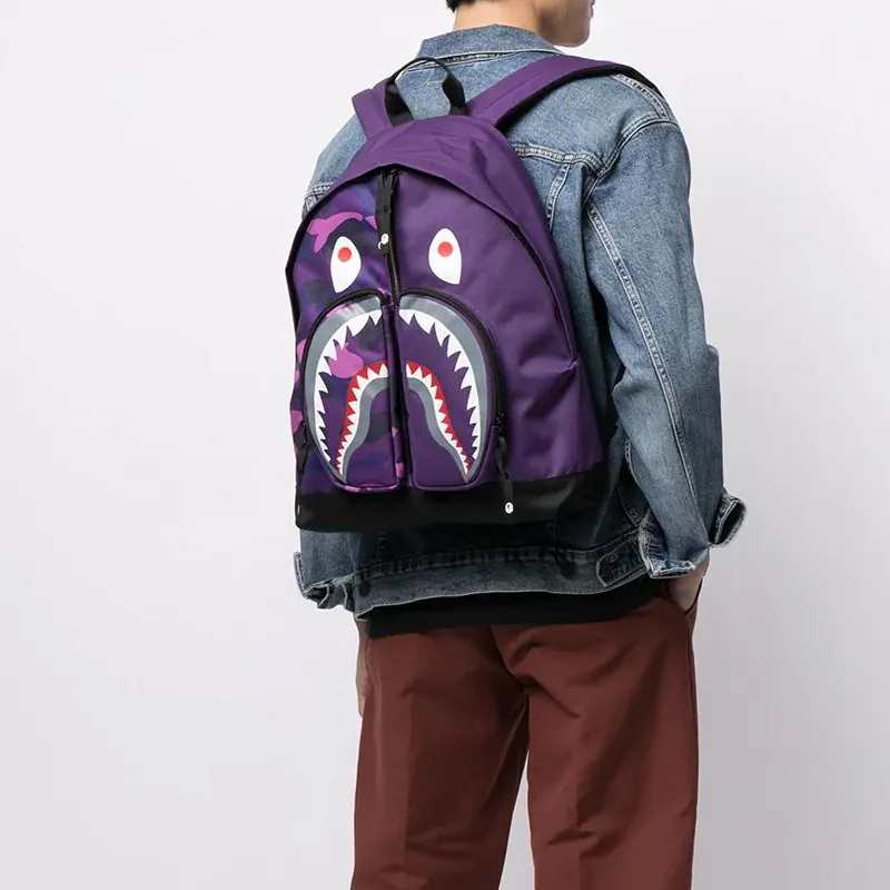 A BATHING APE Polyester Backpack Regular Unisex Purple-2