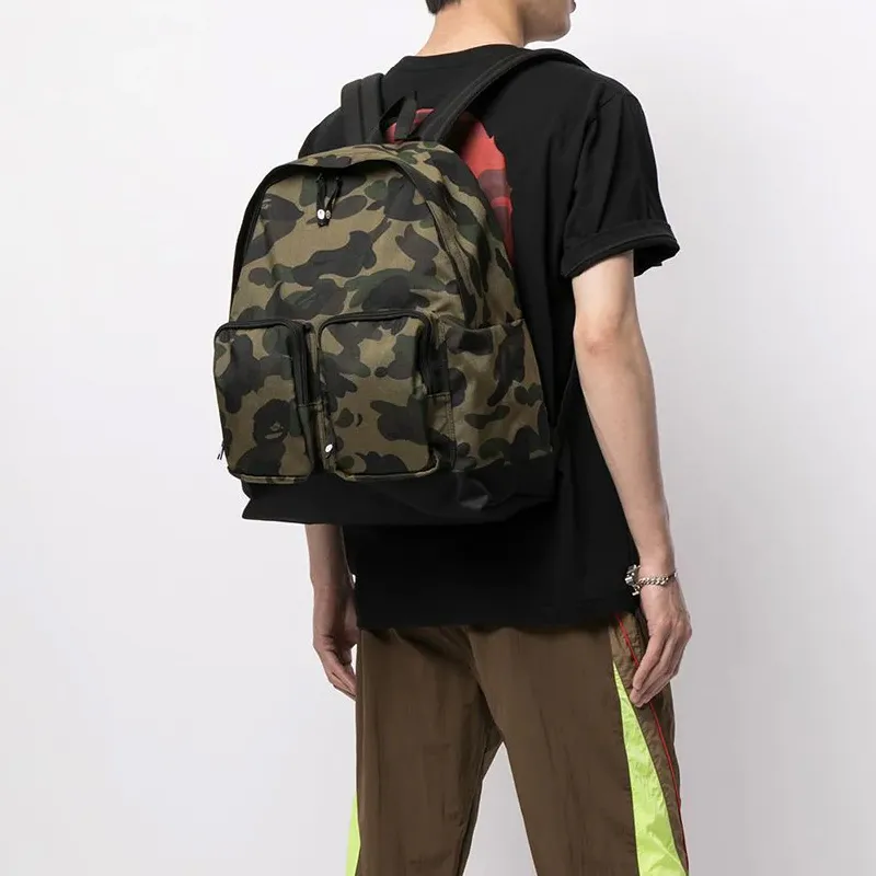 A BATHING APE Polyester Backpack Regular Unisex Green-4