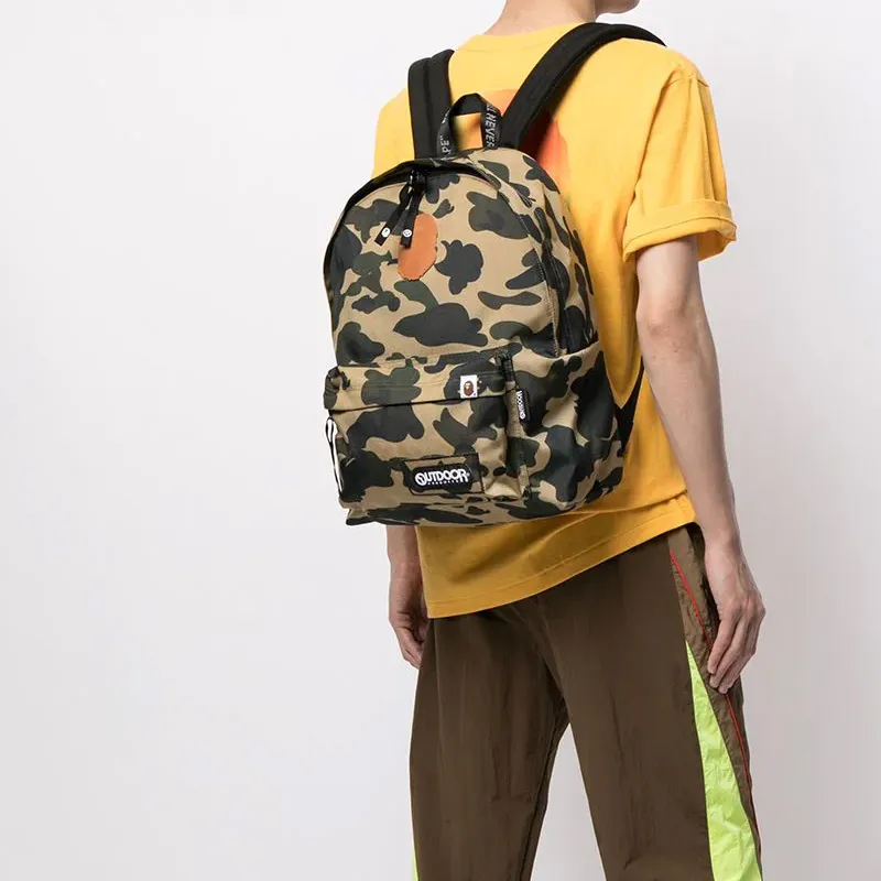 A BATHING APE Polyester Backpack Unisex Camouflage-3