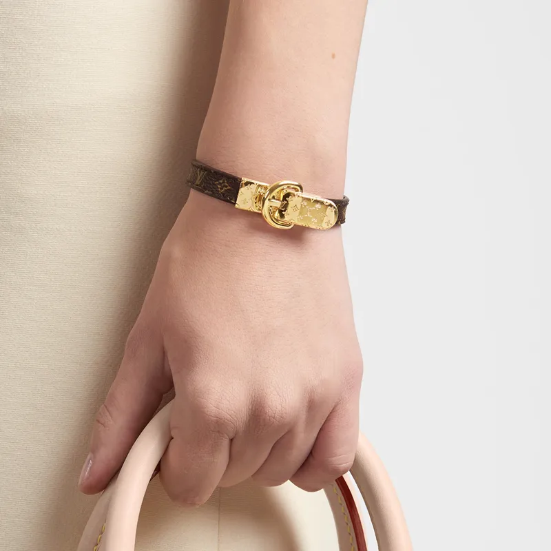 LOUIS VUITTON Monogram Metal Bangles Unisex-3