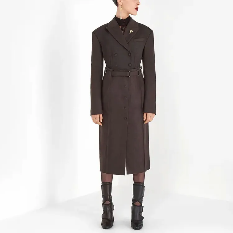 FENDI SS21 Casual Long Skirts Women's Brown-2