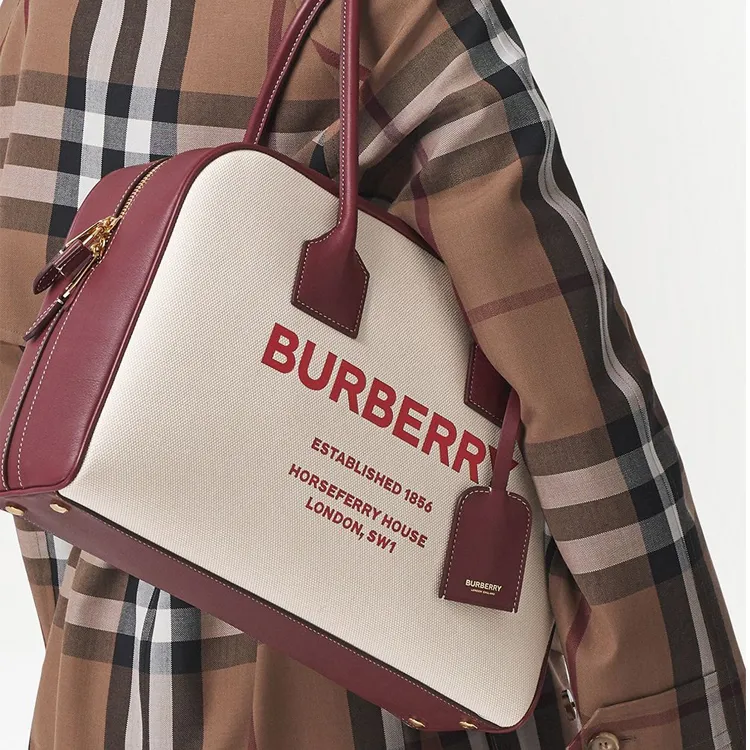 Burberry HorseferryCube-Semi-Cube Bag Canvas One Shoulder Handbags Regular Women's White-5