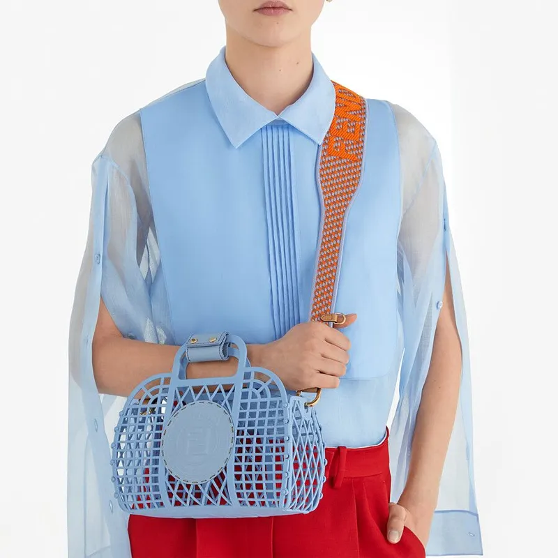 FENDI Recycling Plastic Handbag Mini Women's Blue-4