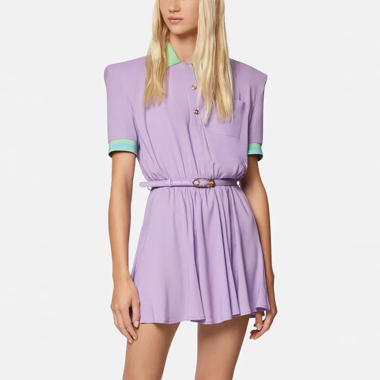 VERSACE Long-Sleeved Dresses Women's Purple-3