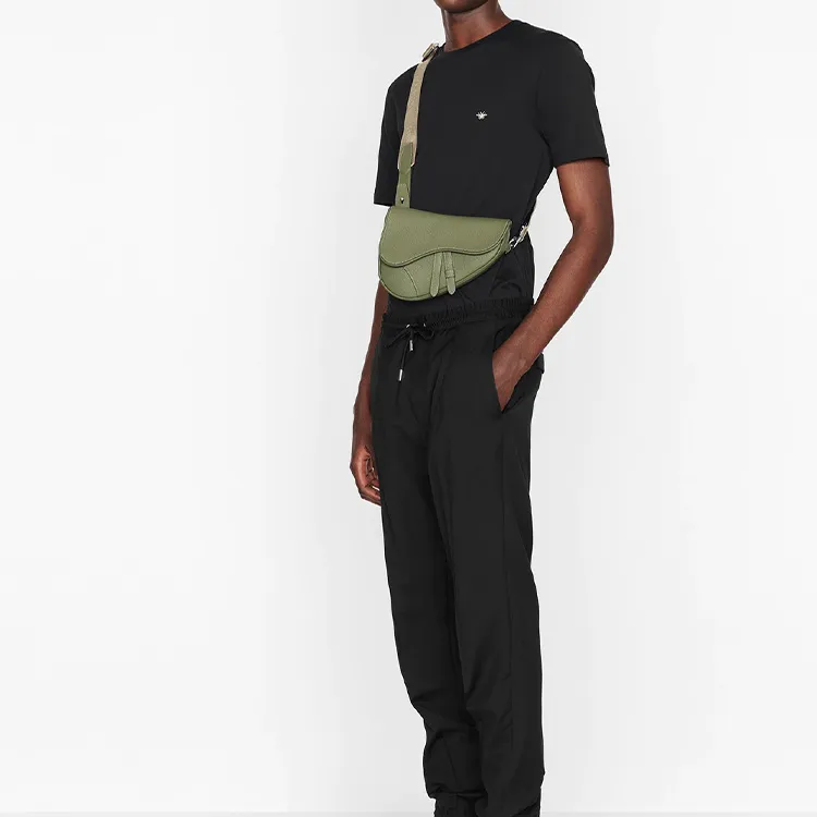DIOR Saddle Grained Calfskin Saddle Bag Shoulder Bag Crossbody Bag Men's Avocado Green-6