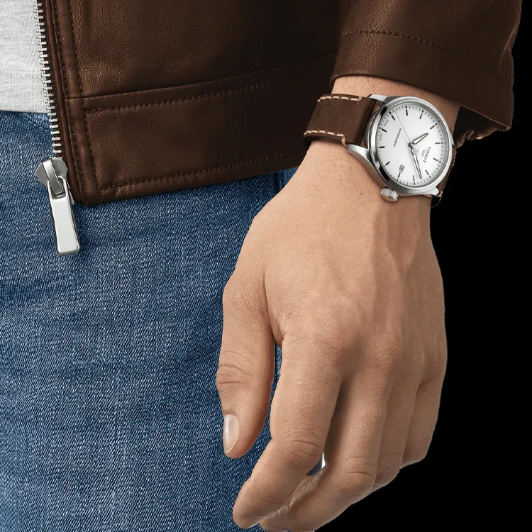 TISSOT Speed Run Series Automatic Mechanical Movement Men's Watches Watch 43mm White Dial Stainless Steel Case-5