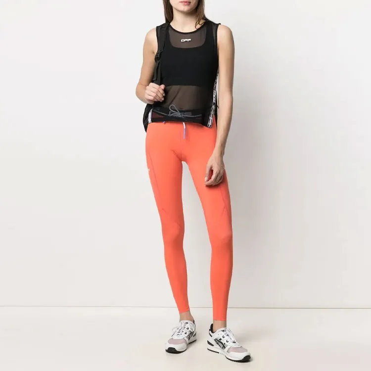 OFF WHITE Active High Waisted Leggings Coral Red-1