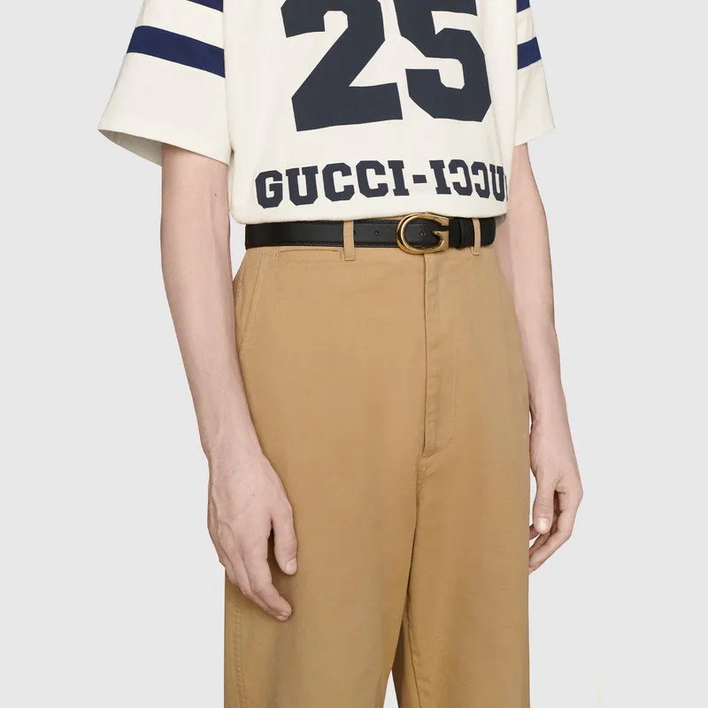 GUCCI G Buckle Thin Belt-2