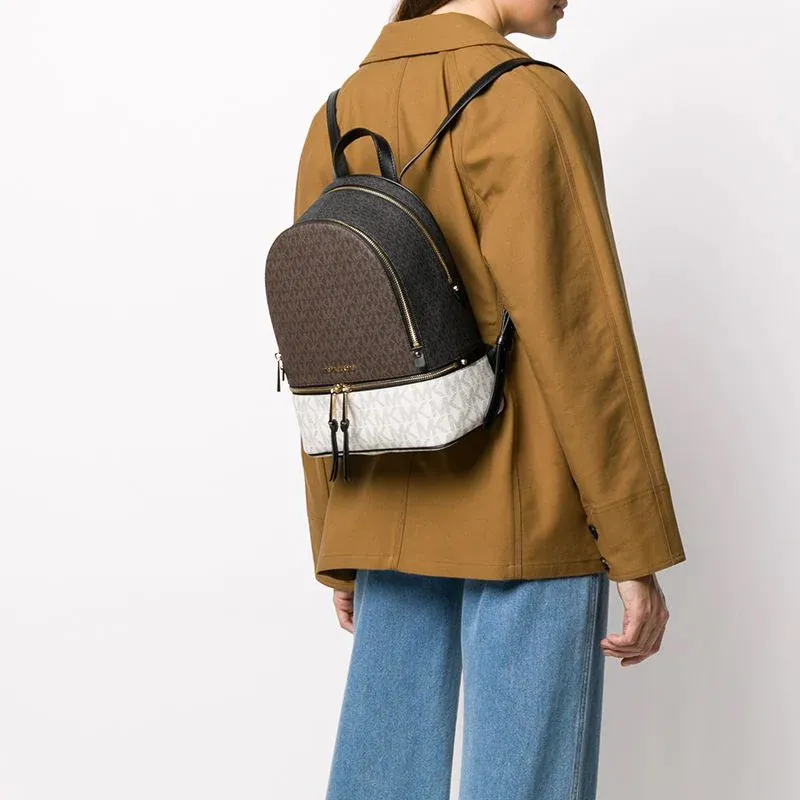 MICHAEL KORS Leather Backpack Medium Size Women's Brown-4