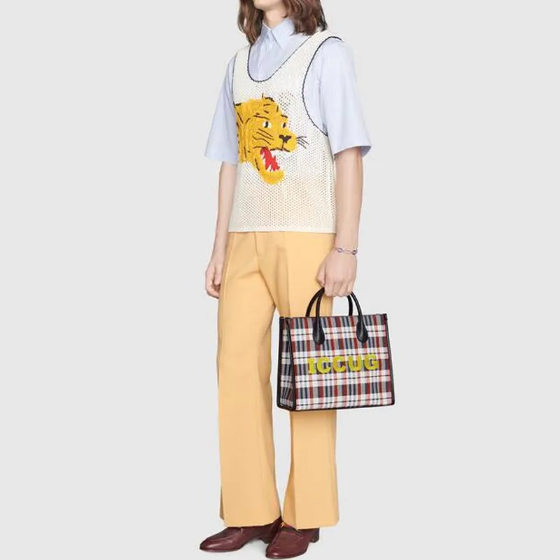 GUCCI Nylon Raffia Tote, Shoulder Bag, Crossbody Bag, Handbag Small Size Women's Blue/White-8