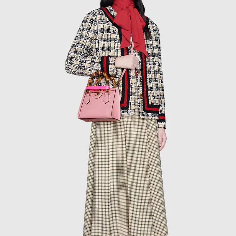 GUCCI Diana Leather Tote Bag Shopping Bag Shoulder Bag Crossbody Bag Handbag Mini Women's Candy Color/Pink-8