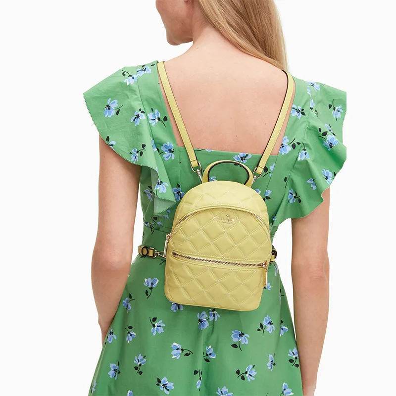 Kate Spade Natalia Leather Backpack Regular Women's Misty Yellow-4