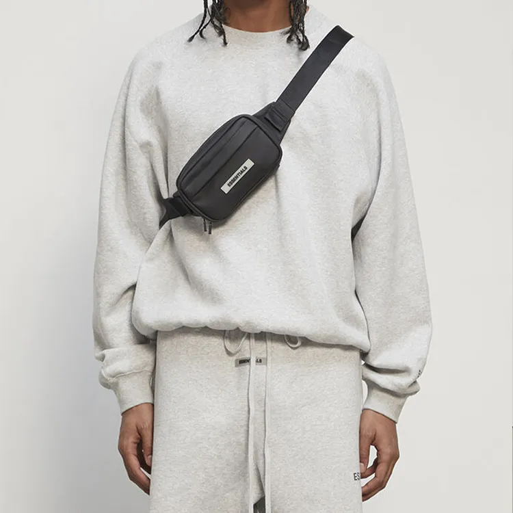 Fear Of God Essentials PU Shoulder Bag, Crossbody Bag, Sling Bag Men's Black-5