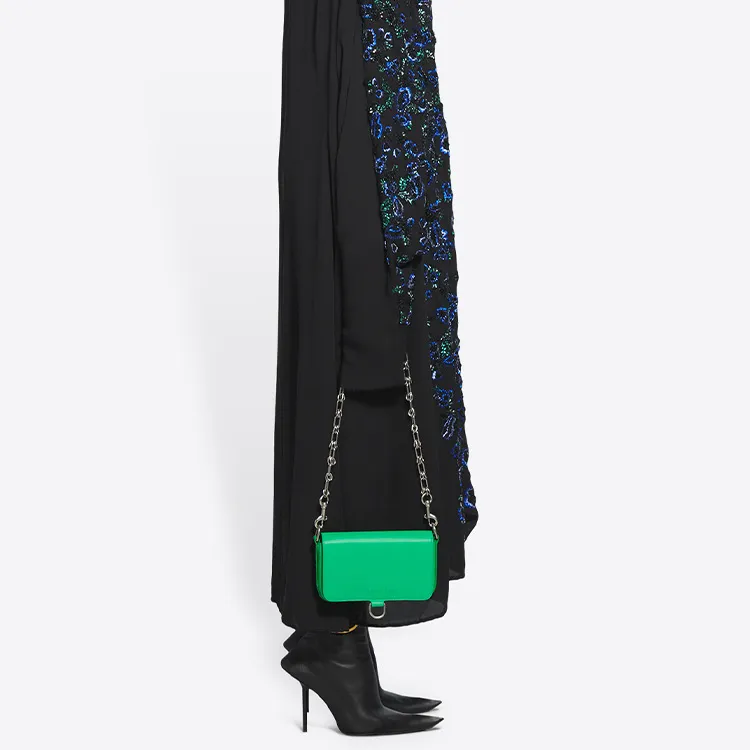 Balenciaga Cow Leather Shoulder Bag, Crossbody Bag Women's Bright Green-4