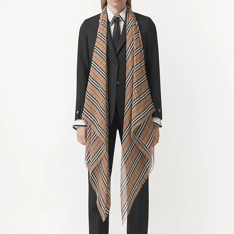 Burberry Silk Scarves Unisex-2