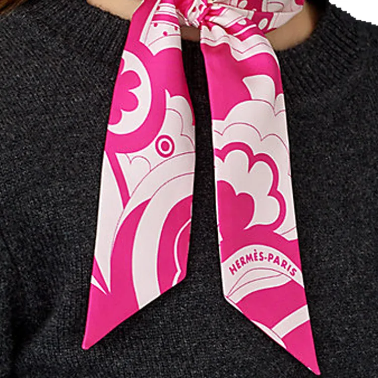 HERMES Twilly Silk Scarves Women's Pink-1